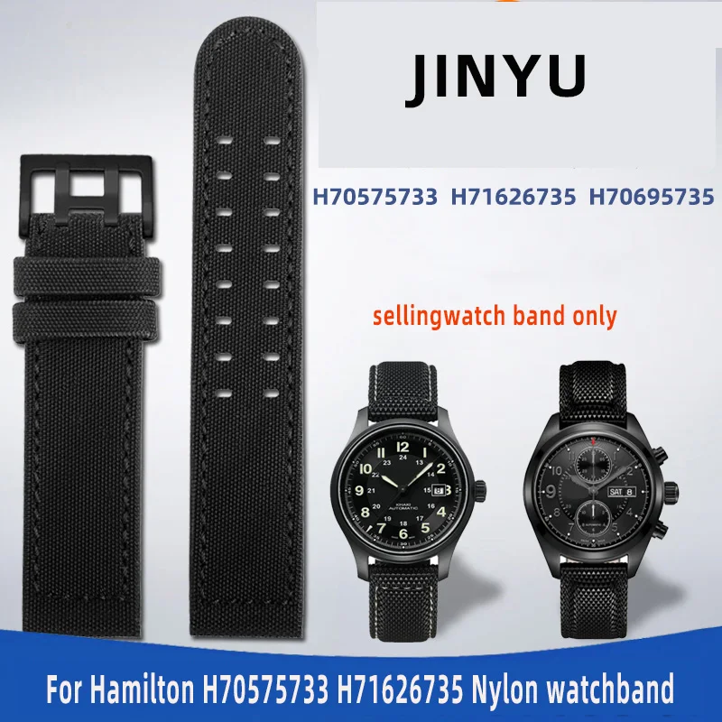 Cinturino Per Orologio Da 20Mm 22Mm Per Hamilton Khaki Field Aviation H70575733/H68401735 Cinturino In Nylon Da Uomo