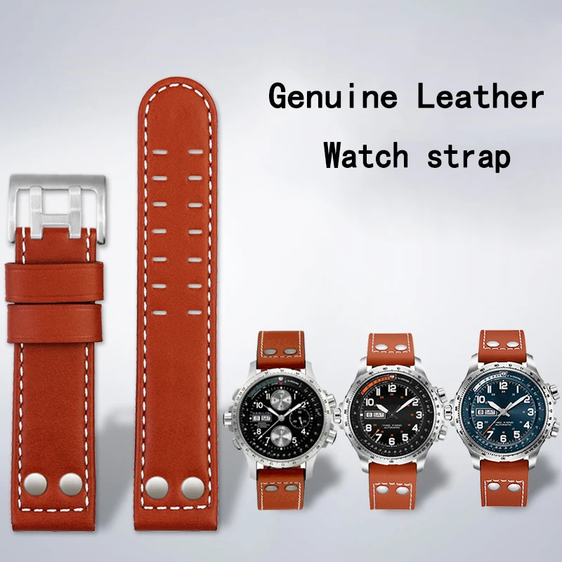 Cinturino In Vera Pelle Per Hamilton Khaki Field Watch H77616533 Cinturino Seiko Cinturino 22Mm Fibbia Pulsante