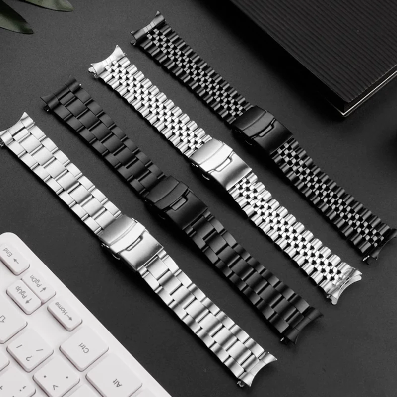 Cinturino Per Orologio Con Bocca Ad Arco Per Cinturino Casio Mdv-106 Mdv-107 Mdv-106D Mtp-Vd01/1374/1375 Cinturino Da Uomo In Metallo In Acciaio Inoss