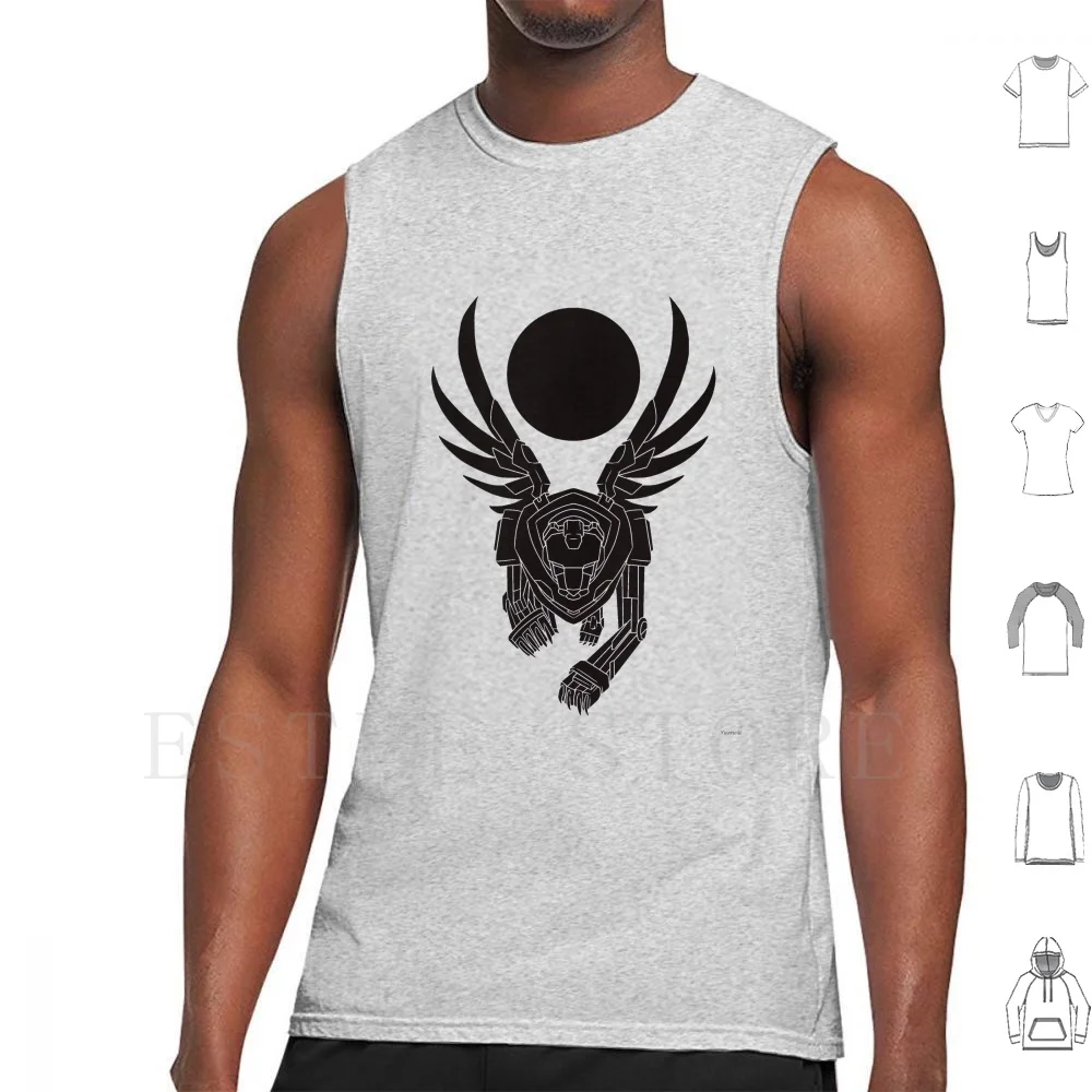 Black Lion-[ Voltron] Canotte Gilet Cotton Voltron Black Lion Shiro Vld Voltron Lion Stencil Black Graphic