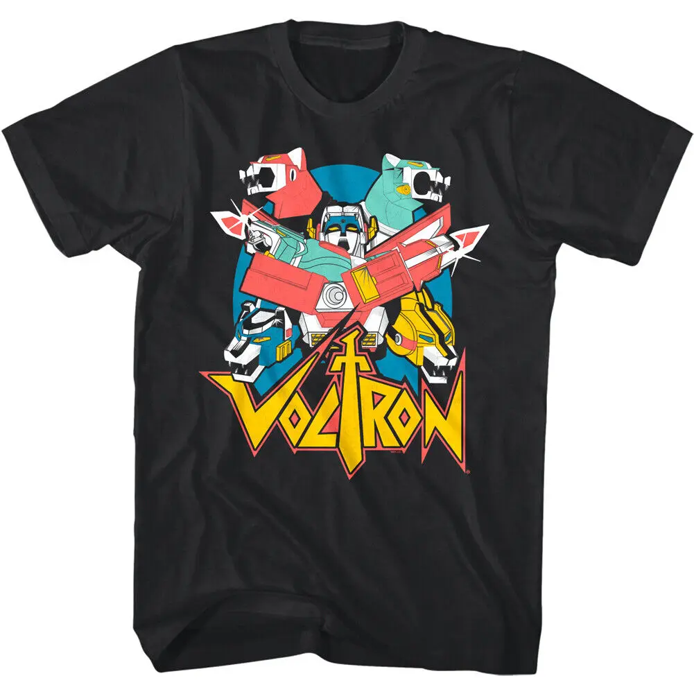 Voltron Retron 5 Lions Robot Maglietta Da Uomo Lightning Force Golion Team Head