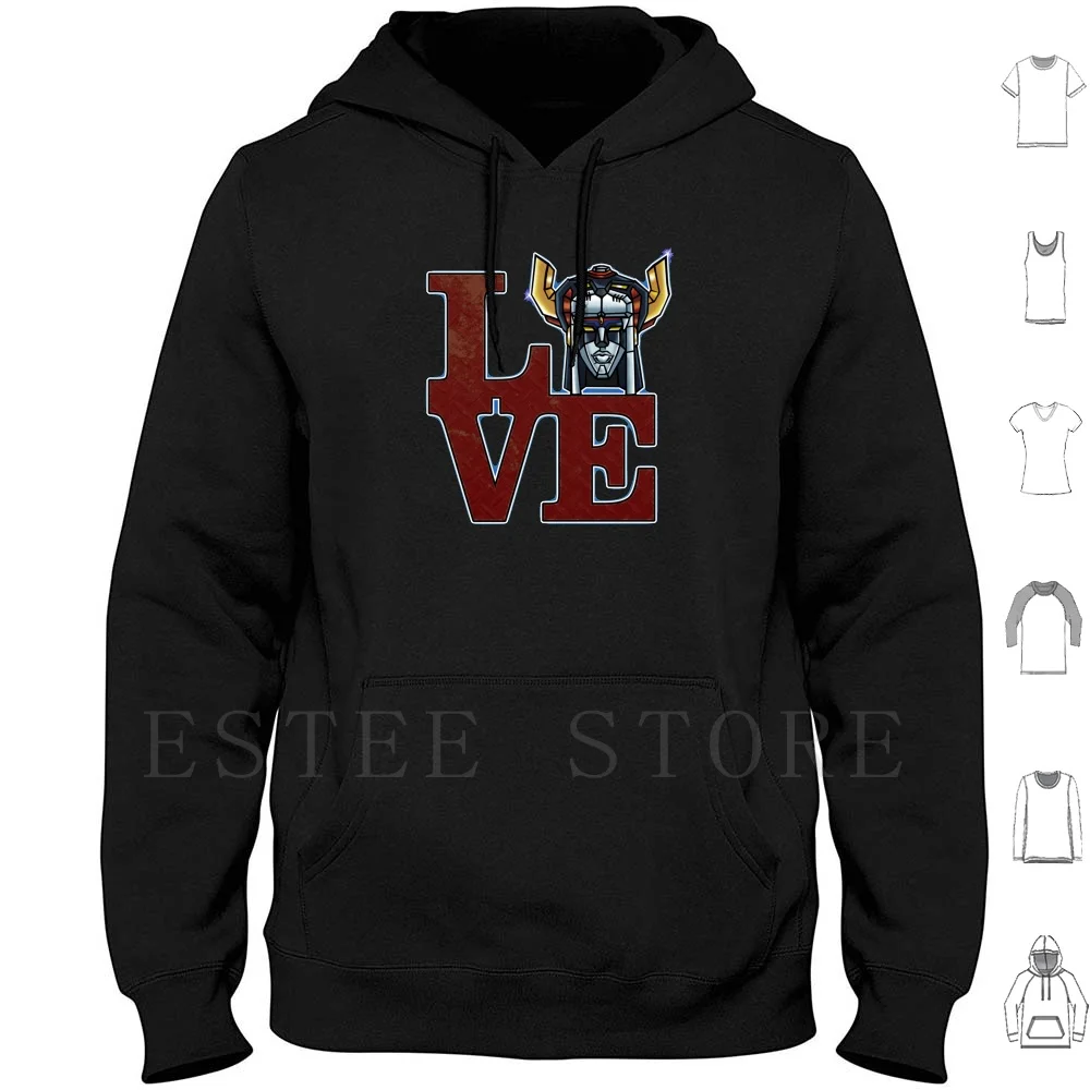 Love Voltron Felpe Con Cappuccio Manica Lunga Voltron Go Lion Lions Crown Royal Black Red Green Blue Yellow Protector Robot Of