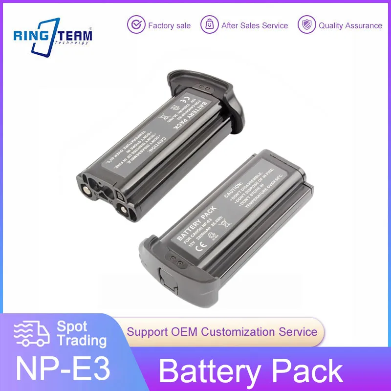 2 Pezzi 2200Mah Pacco Batteria Np-E3 Per Canon Eos 1D,Eos 1D Mark Ii,Eos 1D Mark Ii N,Eos 1Ds,Eos 1Ds Mark Ii