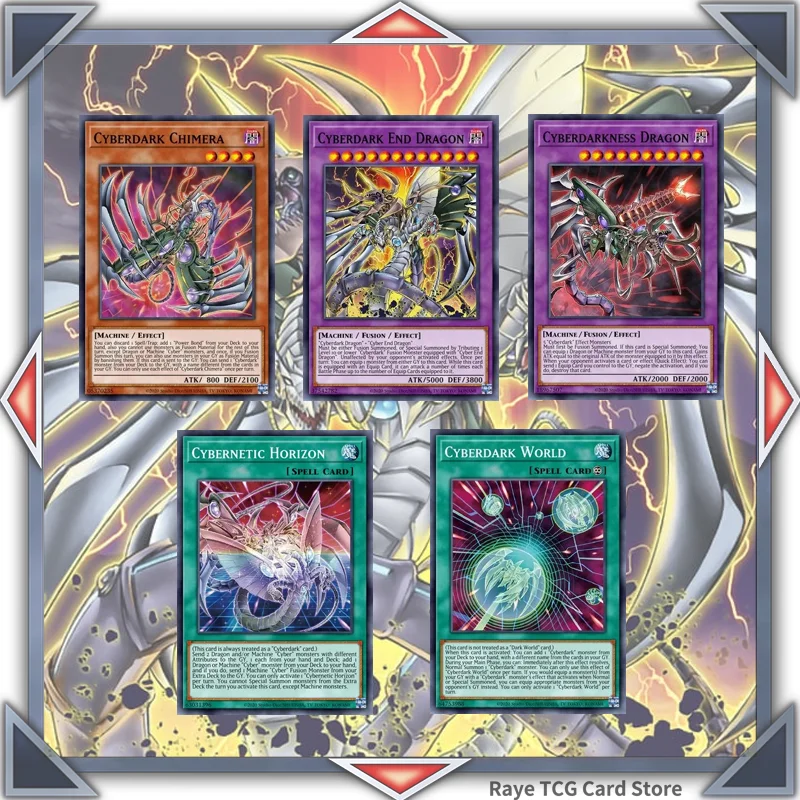 55 Pz Cyberdark Yugioh Gioco Di Carte Deck Facile Da Giocare Non Originale Master Cyber End Dragon Marufuji Ryo Caesar Diy Deck Md