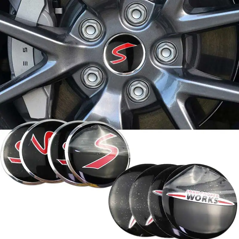 56Mm Car Wheel Center Cap Sticker Hubcaps Badge Per Mini Coopers John Cooper Works Jcw R56 R50 R52 R53 R55 F55 F56 F54 R60 F60