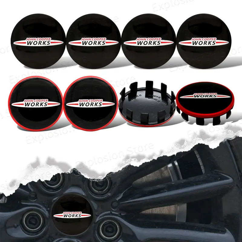 4 Pz 56Mm Jcw John Cooper Works Logo Car Wheel Center Hub Cap Rim Cover Decor Per Mini Cooper R56 R50 R53 F56 F55 R60 Countryman