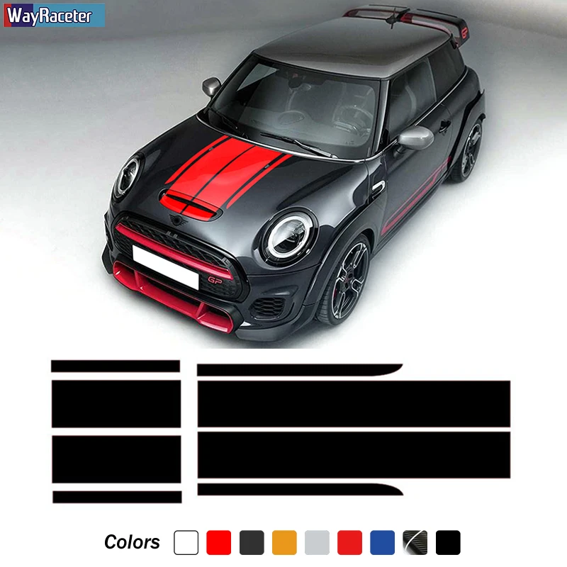 Auto Hood Bonnet Stripes Copertura Del Motore Taligate Trunk Decal Per La Mini John Cooper Works F56 F55 F57 R56 R57 R58 R59 Jcw Accessori