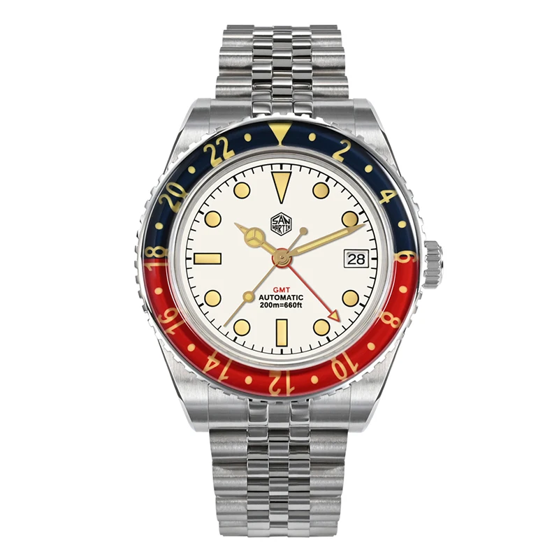 San Martin Men Gmt Watch 40Mm Orologio Da Polso Meccanico Automatico Di Lusso Pilot 200M Impermeabile C3 Zaffiro Luminoso Hangzhou Nh34