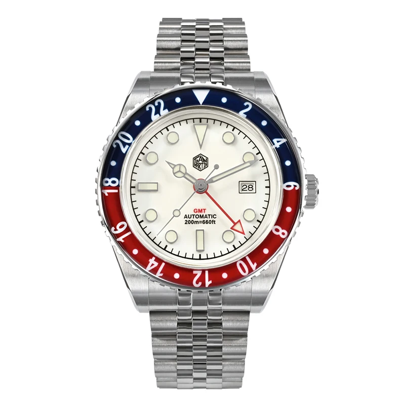 San Martin Men Gmt Watch 40Mm Orologio Da Polso Meccanico Automatico Di Lusso Pilot 200M Impermeabile Bgw-9 Zaffiro Luminoso Hangzhou Nh34