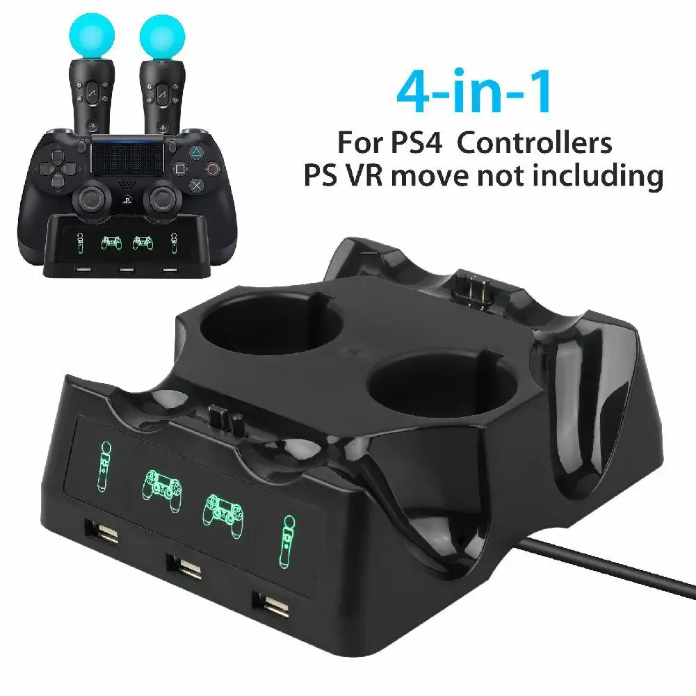 Supporto Per Dock Station Di Ricarica Per Controller 4 In 1 Per Playstation Ps4 Psvr Vr Move Quad Charger Per Controller Playstation
