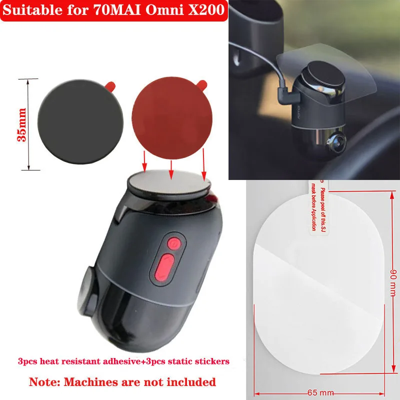 Per 70Mai Omni X200 Dash Cam Smart Film E Adesivi Statici Per 70Mai X200 Car Dvr Adesivo Resistente Al Calore 3 Pezzi