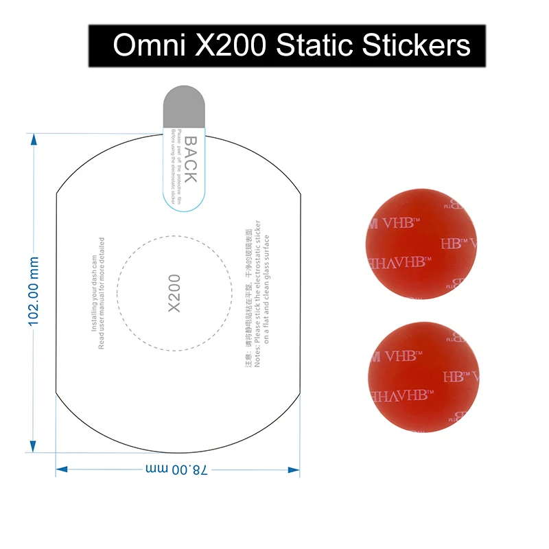 Per 70Mai Omni X200 Dash Cam Smart Film E Adesivi Statici Per 70Mai X200 Car Dvr Vhb Sticker Holder 70Mai X200 Mount