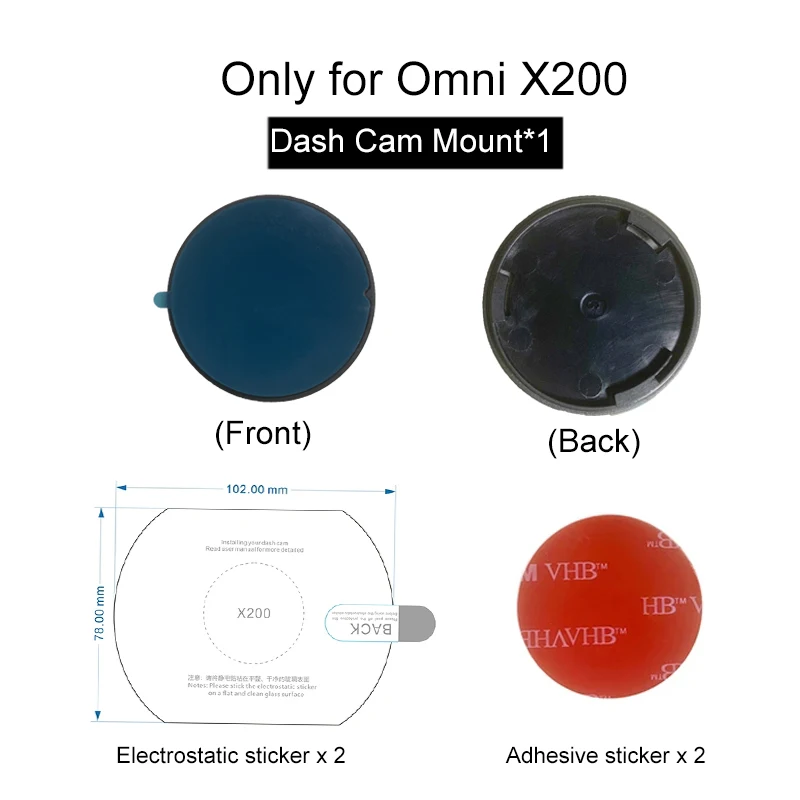 Per 70Mai Omni X200 Supporto Per 70Mai Omni X200 Filtro Cpl Per 70Mai Dash Cam X200 Adesivo Elettrostatico Crowbar Tools Pack