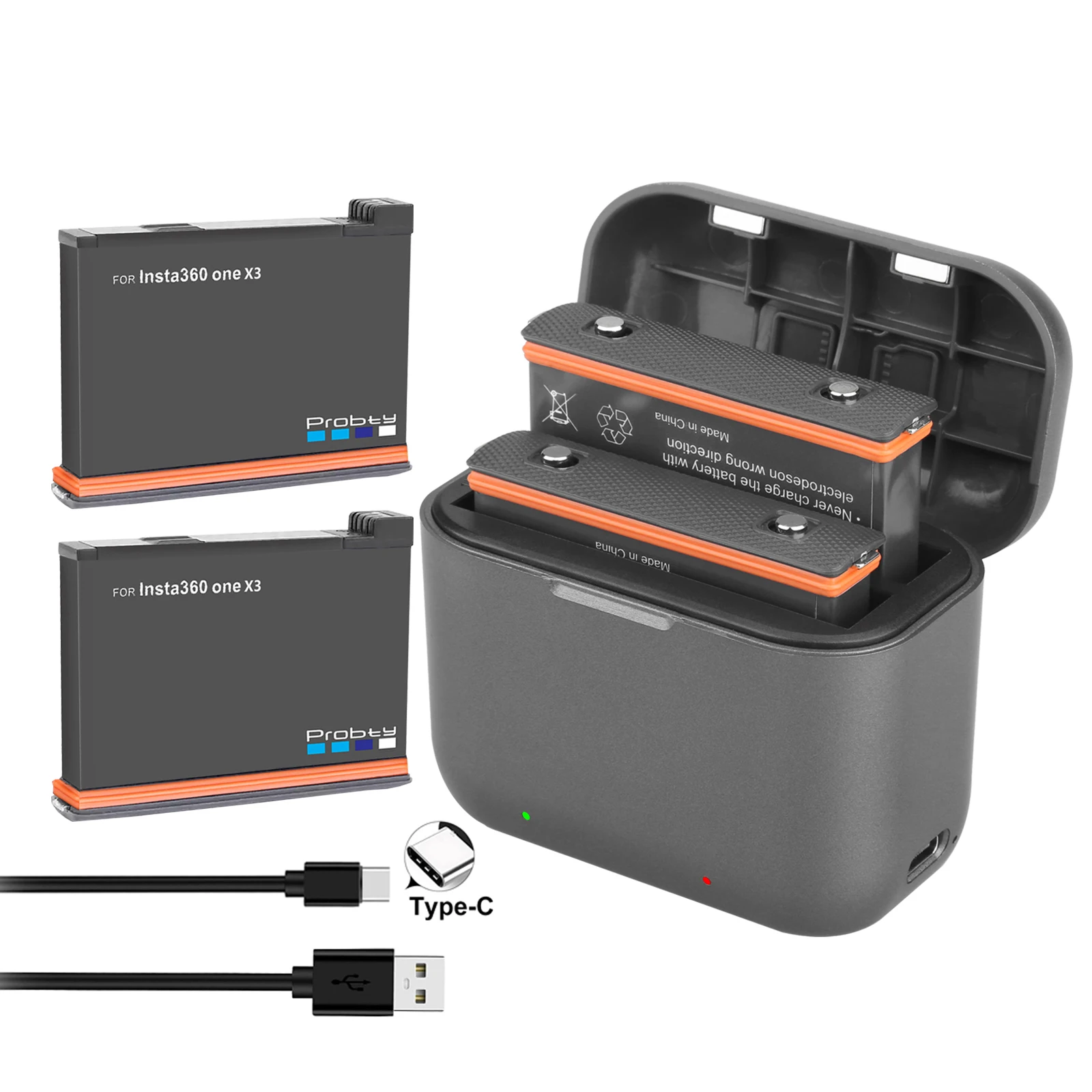 Per Insta360 One X3 Caricabatteria Fotocamera 360 Panoramica Action Camera Batterie Accessori Per Insta360 One X3 2200Mah