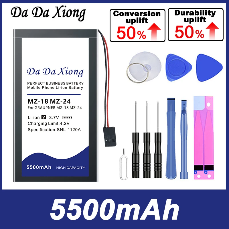 Dadaxiong Nuova Batteria Da 5500Mah Per Graupner Mz-18 Mz-24 Telecomando 8C Lipo Pannello Di Controllo Remoto Batterie + Strumenti