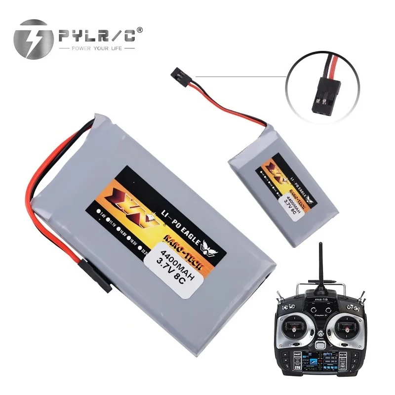 Per Graupner Mz-18 Mz-24 Batteria Del Telecomando 8C 3.7V 4400Mah Batteria Lipo Mz18 Mz 24 Batterie Del Pannello Di Controllo Remoto 3.7V