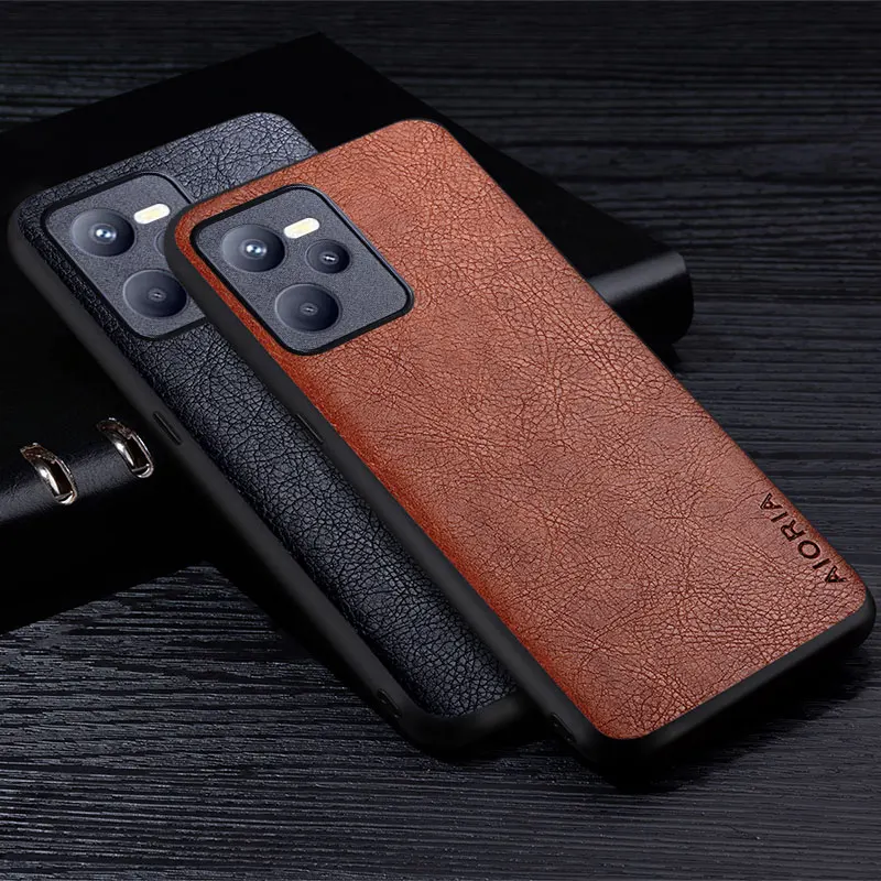Custodia Per Realme C31 C35 C53 Narzo 50A Prime Premium Retro Litchi Leather Business Style Luxury Pu Cover Per Oppo C35 Phone Case
