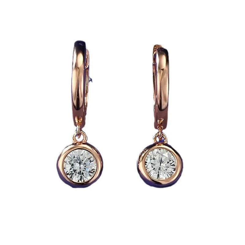 Spring Qiaoer 925 Sterling Silver 5Mm Round Cut High Carbon Diamond Gemstone Studs Orecchini Gioielli Di Fidanzamento Di Nozze