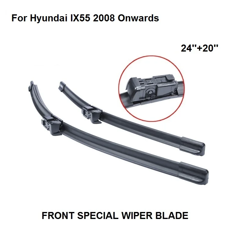 Auto Accessaries Auto Tergicristalli Lama Per Hyundai Ix55 2008 In Poi 24 '' + 20 '' Parabrezza Gomma Naturale
