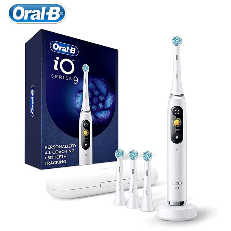 Oral B Io9 Plus 3D Smart Electric Toothbrush 7 Mode Ai Tracking Ultimate Clean Brush Perfect Pressure Sensor Timer Custodia Di Ricarica