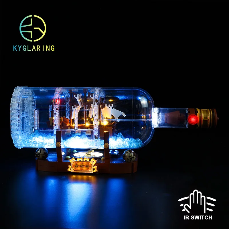 Kyglaring Set Di Illuminazione A Led Giocattoli Fai-Da-Te Per Idee 21313/92177 Nave In Una Bottiglia Blocchi