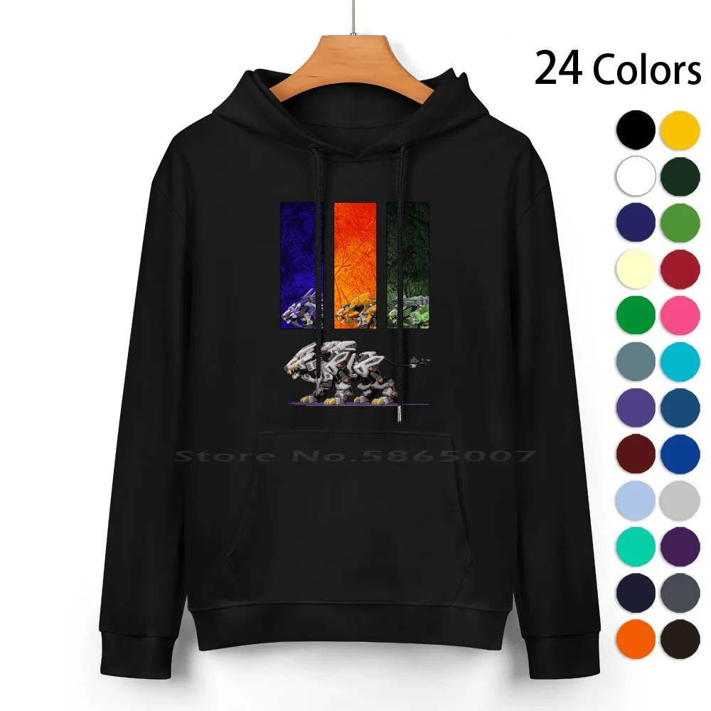 Liger Zero Cas Felpa Con Cappuccio In Puro Cotone Maglione 24 Colori Zoids Liger Zero Mecha 100% Cotone Felpa Con Cappuccio Per Donna Uomo Unisex