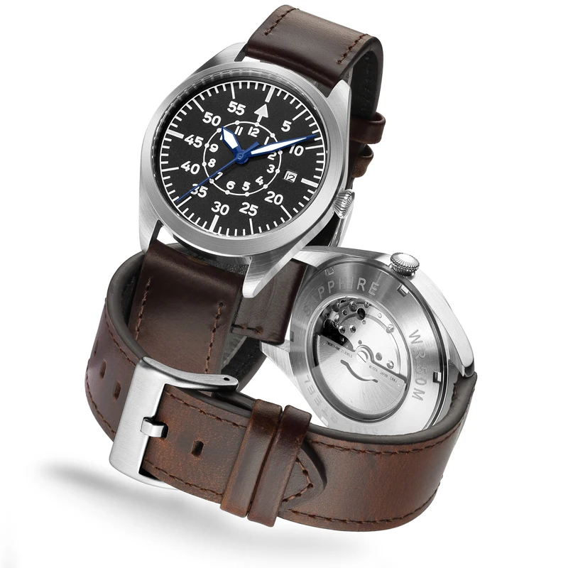 Flieger Pilot Watch A Type B Aviator Automatic Field Reloj Piloto Relogio Orologio Da Polso Meccanico Orologio Pilota Montre Pilote