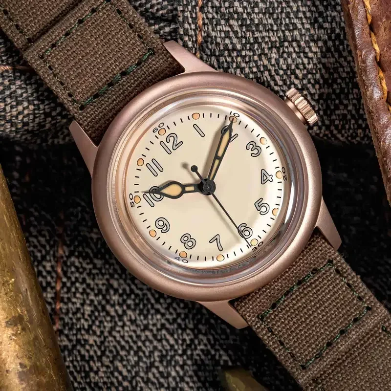 Thorn 36Mm Cusn8 Bronze A11 Amry Field Watch For Men Nh35 Movement Retro World War Ii Orologio Militare A11 Orologio Militare