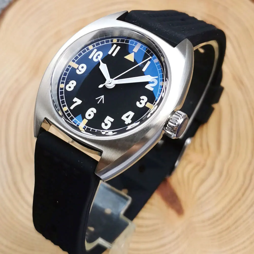 Tandorio 36Mm Field Pilot Diver Watch Men Nh35 Pt5000 Japan Movt Dome Sapphire Small Lady Watch 20Bar Orologio Impermeabile Regalo
