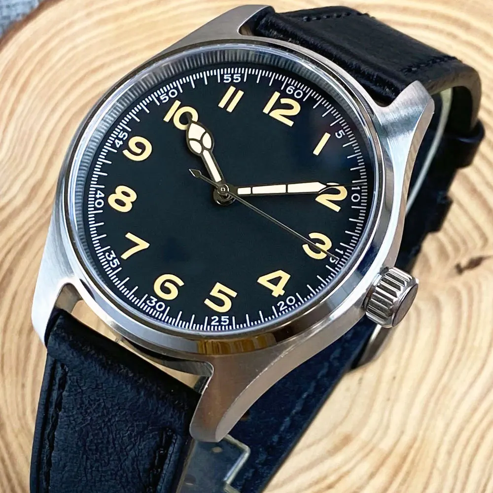 Classic Khaki Field Series Pilot Watches For Men 200M Waterproof Polish Bezel Japan Nh35 Movt Beige Snake Hand Automatic Watch