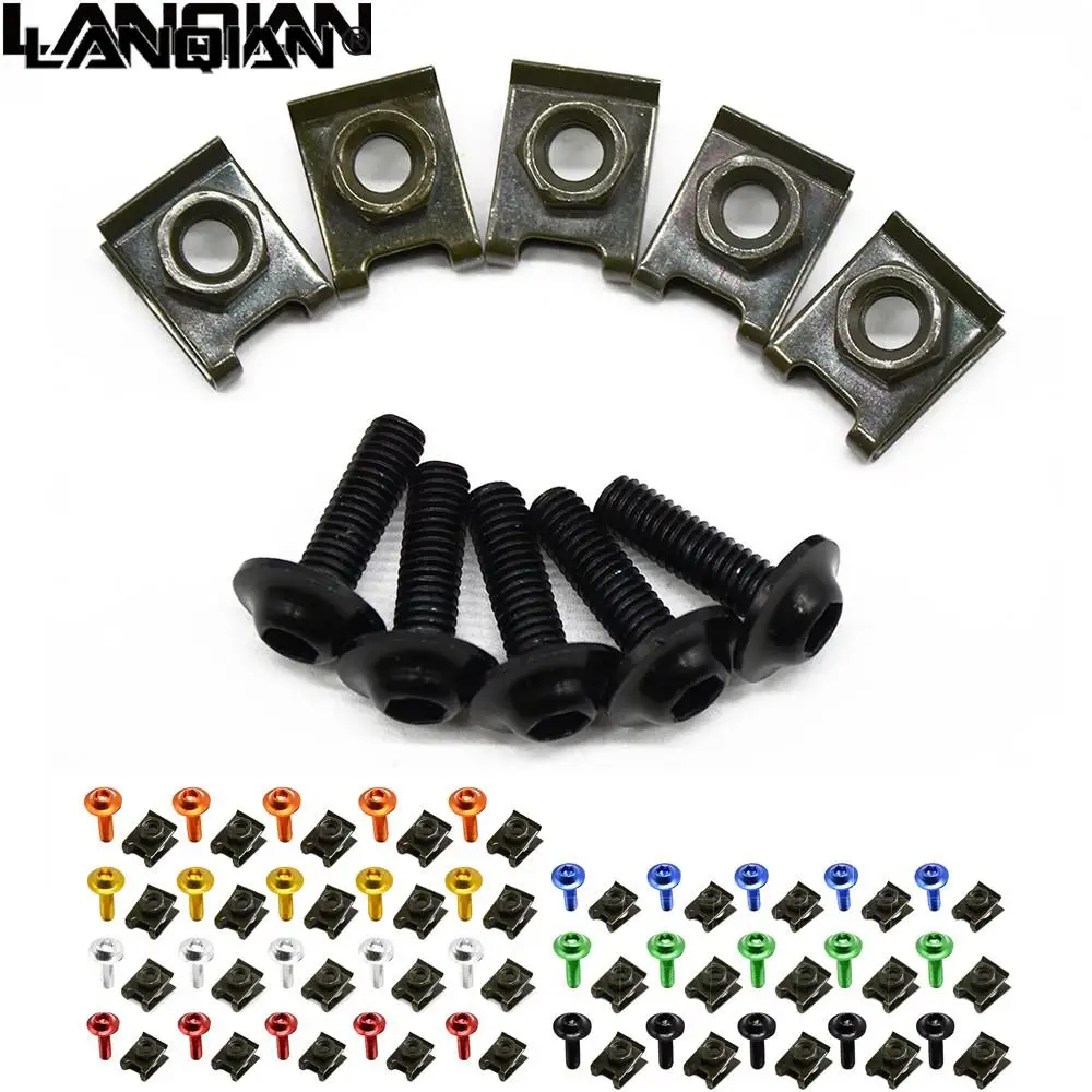 5 Pezzi 6Mm Viti Carenatura Carrozzeria Moto Per Honda Cbr Steed Shadow Hornet Cbr 600 F4 Shadow 600 Steed 400 Goldwing Gl1800