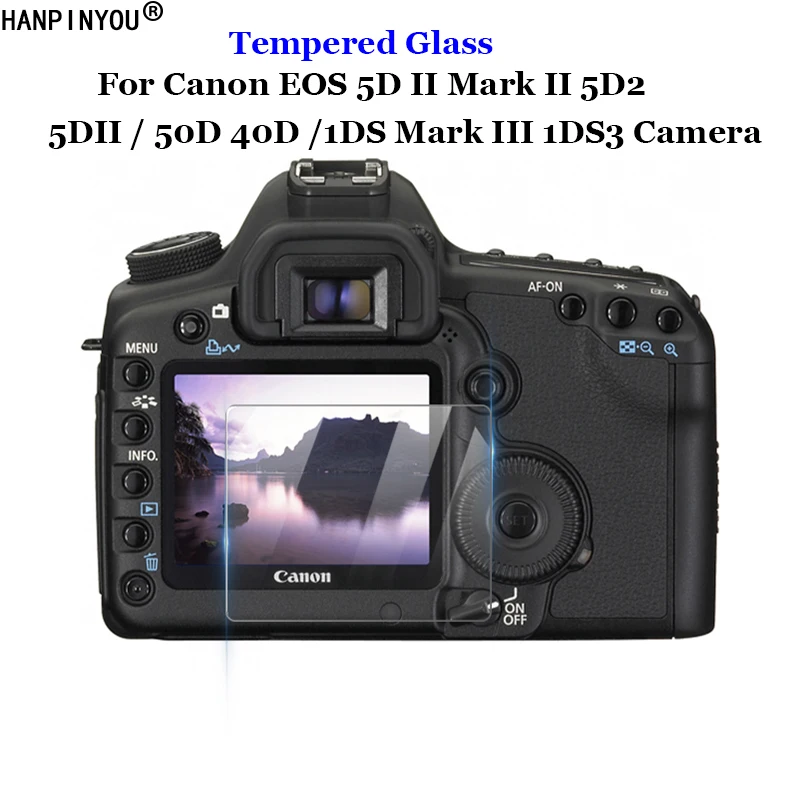 Per Canon Eos 5D Ii Mark2 Markii 5D2 5Dii 50D 40D 1Ds Mark Iii 1Ds3 Vetro Temperato 9H 2. Pellicola Proteggi Schermo Lcd Per Fotocamera 5D