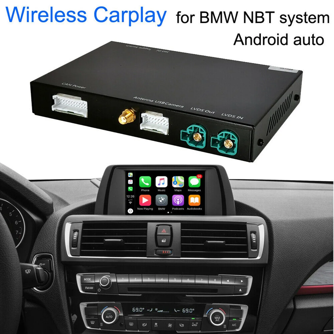 Car Wireless Ios Carplay Mmi Android Auto Retrofit Interface Box Per 2013-2016 F20/F21/F23 F30/F31/F34 F32/F33 Bmw Nbt Systerm
