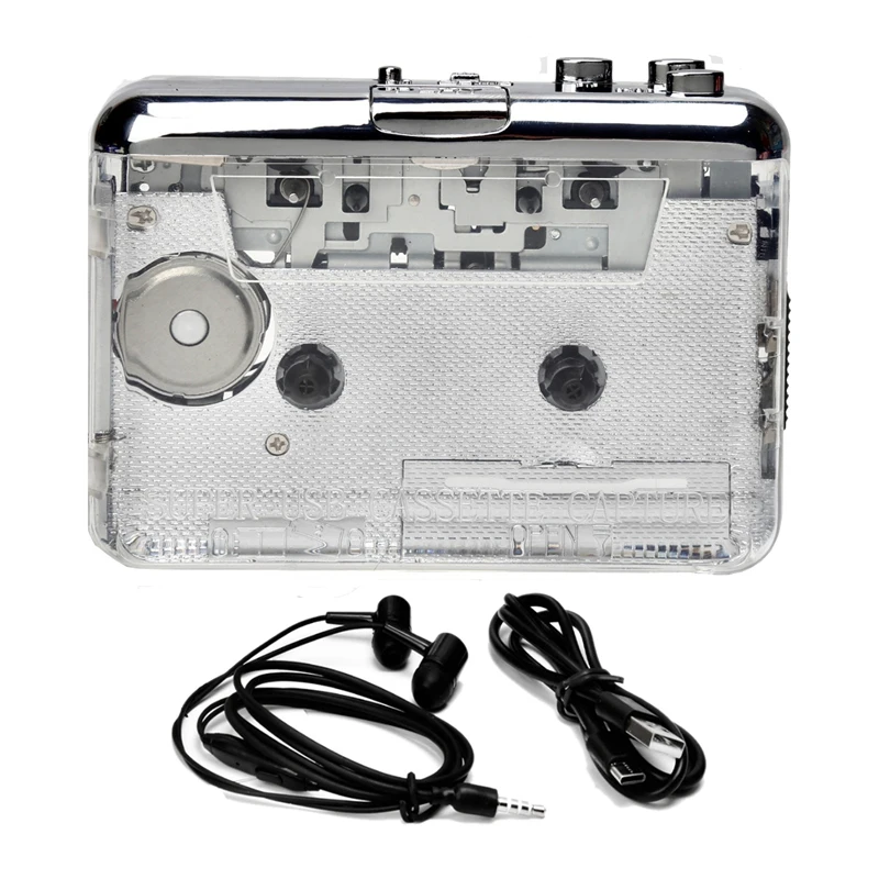 1Set Usb Cassette Capture Radio Player Cassette A Mp3/Cd Type-C Walkman Audio Music Player Registratore Di Cassette In Plastica