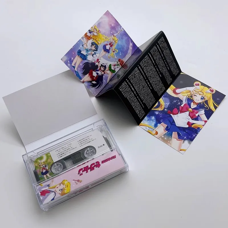 New Anime Sailor Moon Tsukino Usagi Music Tapes Princess Serenity Cosplay Cassette Soundtracks Box Car Walkman Tape Party Music