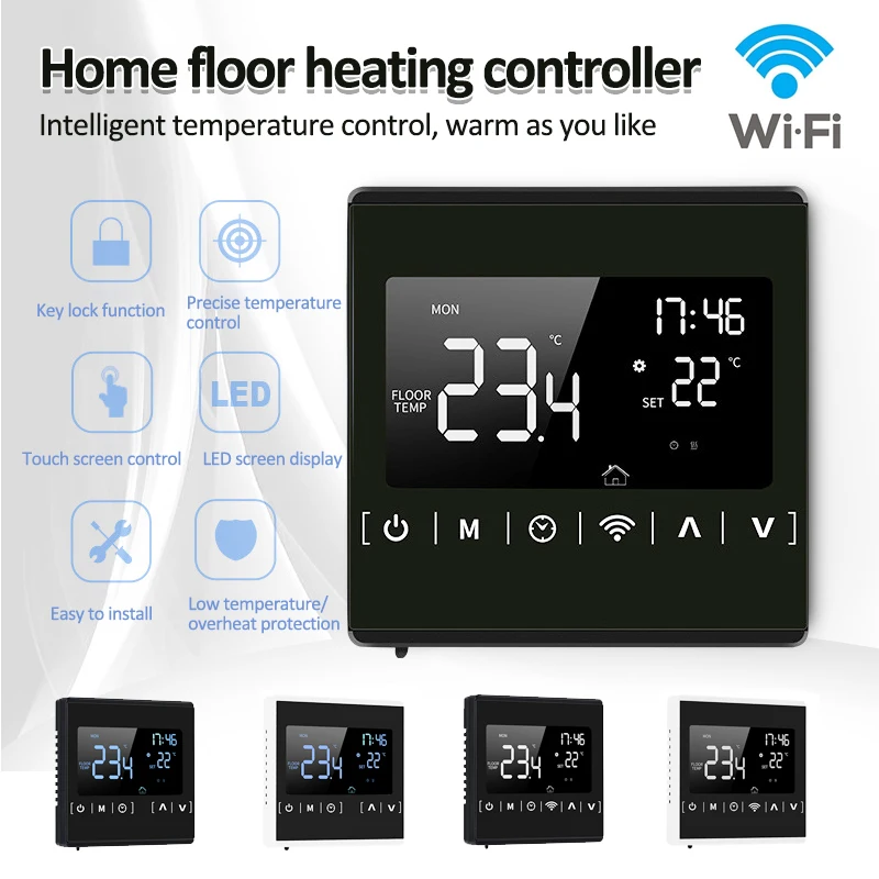 Tuya Wifi Smart Termostato, Riscaldamento Elettrico A Pavimento Temperatura Dell'Acqua Telecomando Lcd Touch Screen Riscaldamento A Pavimento Termosta