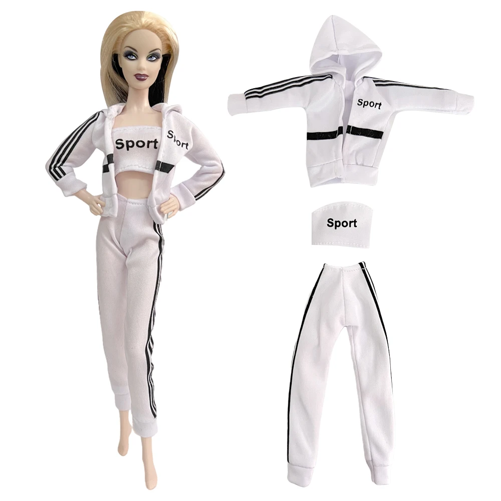 Nk1 Set Fashion Sports Abbigliamento Casual Yoga Outfit 1/6 Doll Outfit Running Gym Vestiti Bianchi Per Barbie Doll Accessori Giocattoli