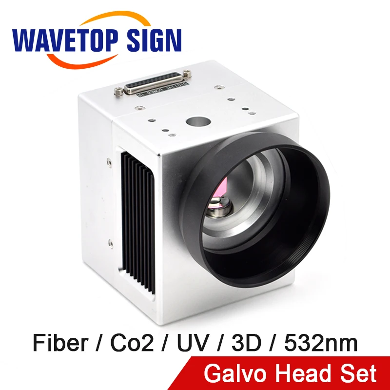 Wavetopsign Scanner Laser A Fibra Galvo Head Set Aperture10Mm Galvanometer Support Fibra Co2 Uv Yag Laser 3D Per Macchina Per Marcatura