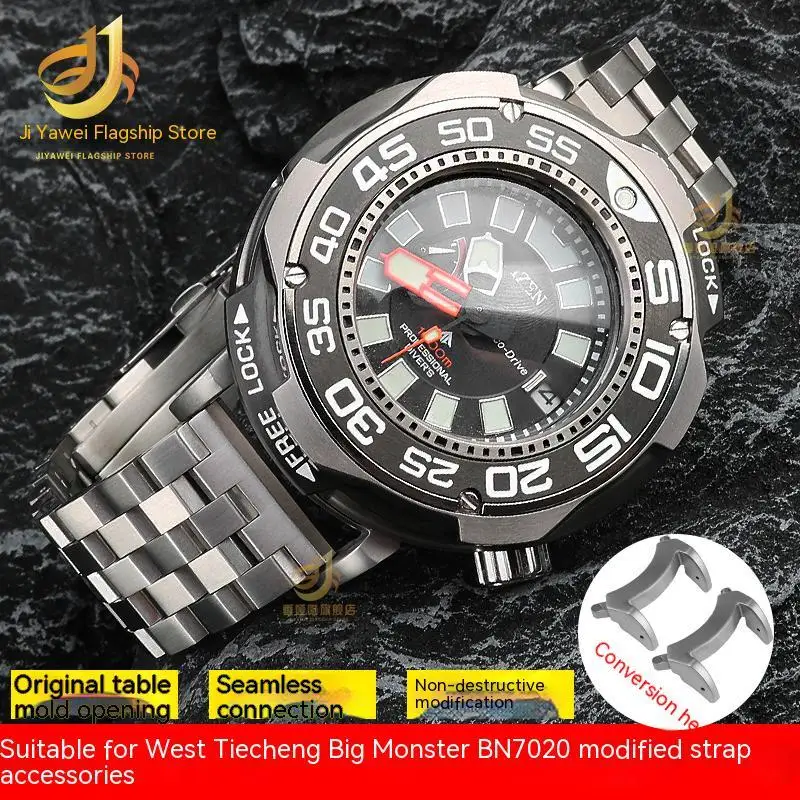 Per Citizen Monster Accessori Da Uomo Bn7020-09E/17E Cinturino Per Orologio Modificato Con Venature Della Testa Di Conversione In Acciaio Di Precision