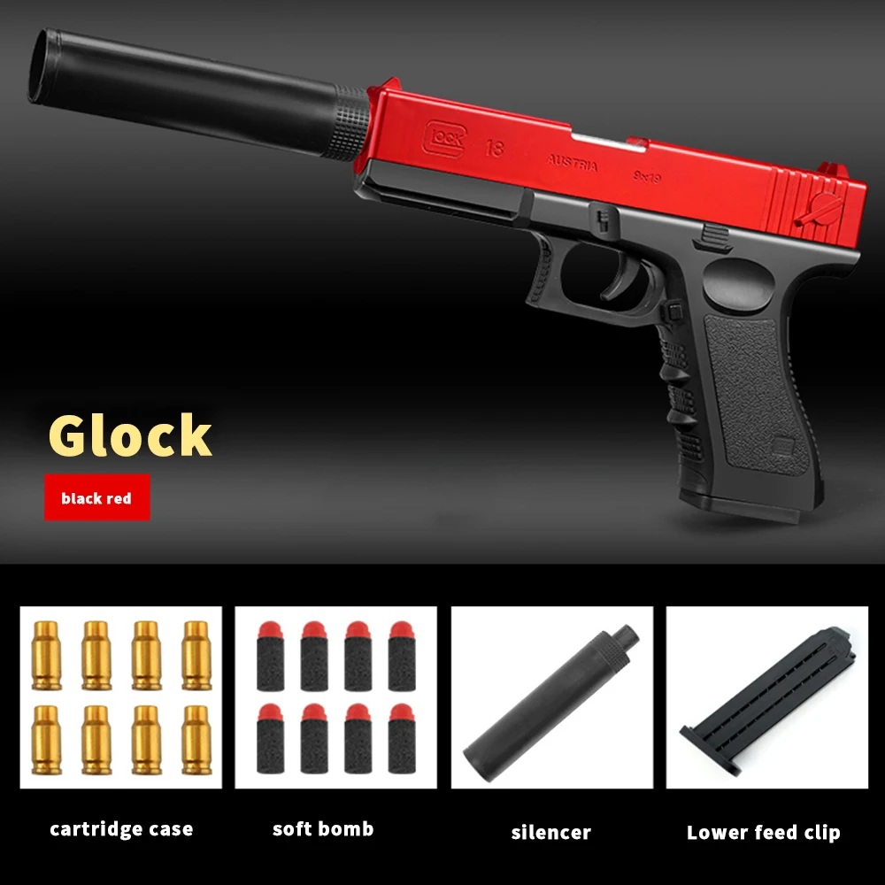 Shell Lancio Soft Bullet Airsoft Pistola Giocattolo Eva Giocattolo Per Bambini Pistola Da Combattimento All'Aperto Arma Mangia Pollo Pellet Pistola Gi