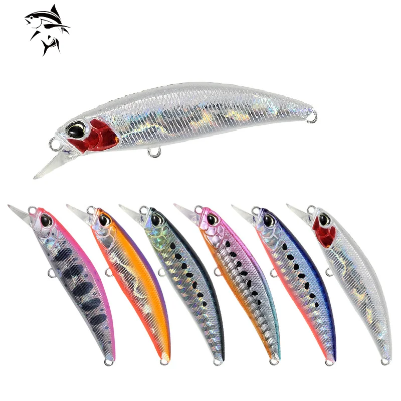 2021 Miglior Prezzo 60Mm 6.5G Dive 0.8M Attrezzatura Da Pesca Esche Brillanti Pesciolino Manovella Peso Fisso Wobbler Esca Isca Artificiale