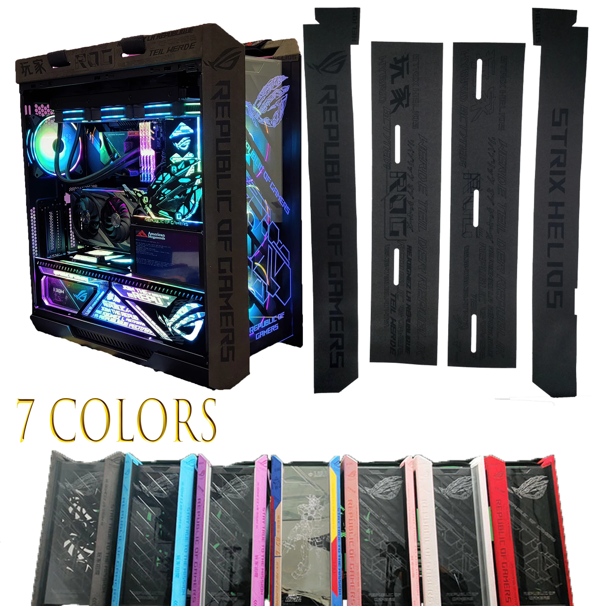 Rog Helios Pc Case Mod Gamer Cabinet Cover Asus Rog Strix Gx601 Custodia Da Gioco In Pelle Scamosciata Atx Chassis Flipping Decoration Mod