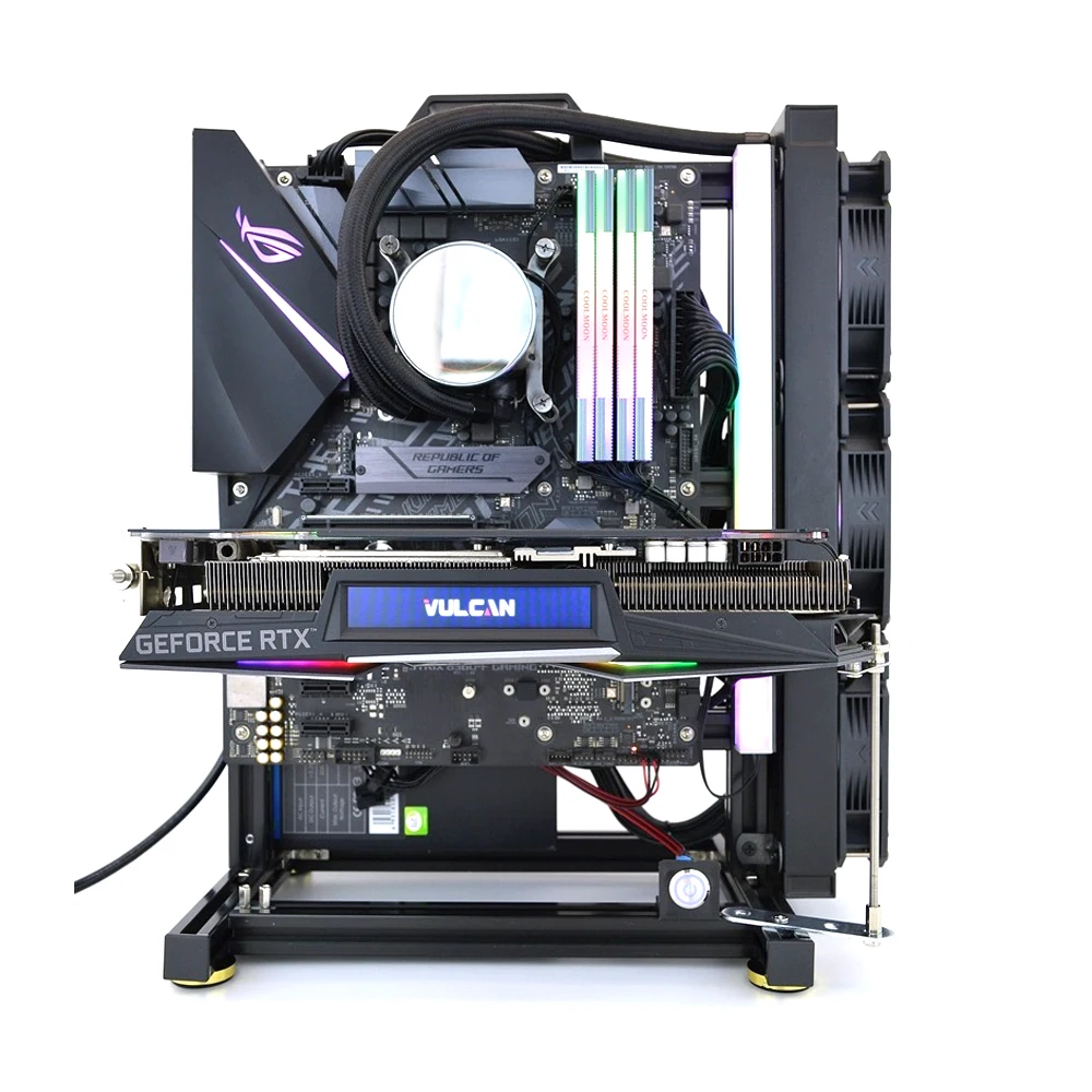 Mod Gamer Cabinet 360 Water Cooler Open Computer Case Frame Diy Creative Pc Rack Air/Water Cooling Desktop Gaming Chassis