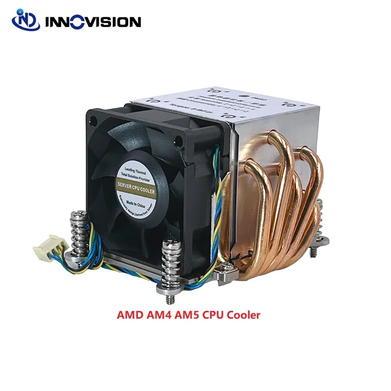 2U Am4 Am5 Cpu Cooler Active Heatsink Server Pc Radiatore Con 5 * Heatpipe Integrato Per Amd Ryzen