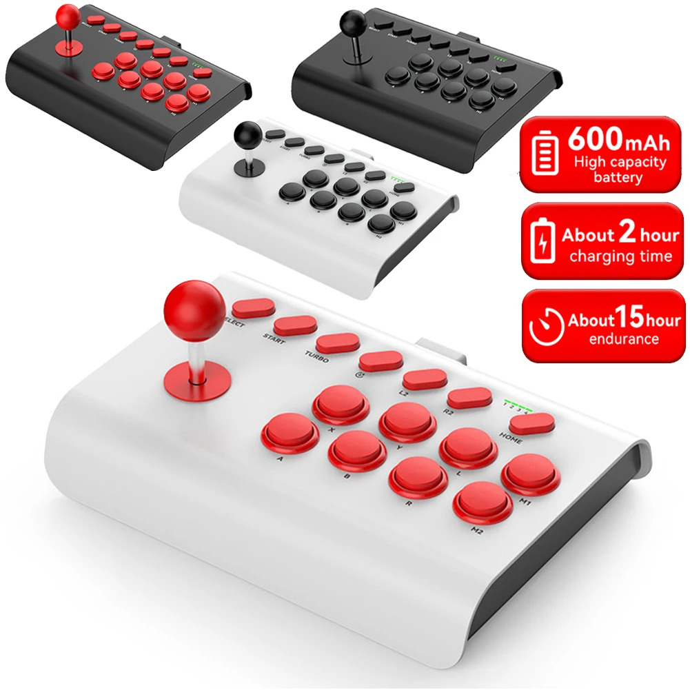 Joystick Di Gioco Per Pc Wireless Bluetooth Arcade Game Stick Joystick Controller Per Switch/Ps4/Ps3/Xbox One/Pc Fighting Game Joystick