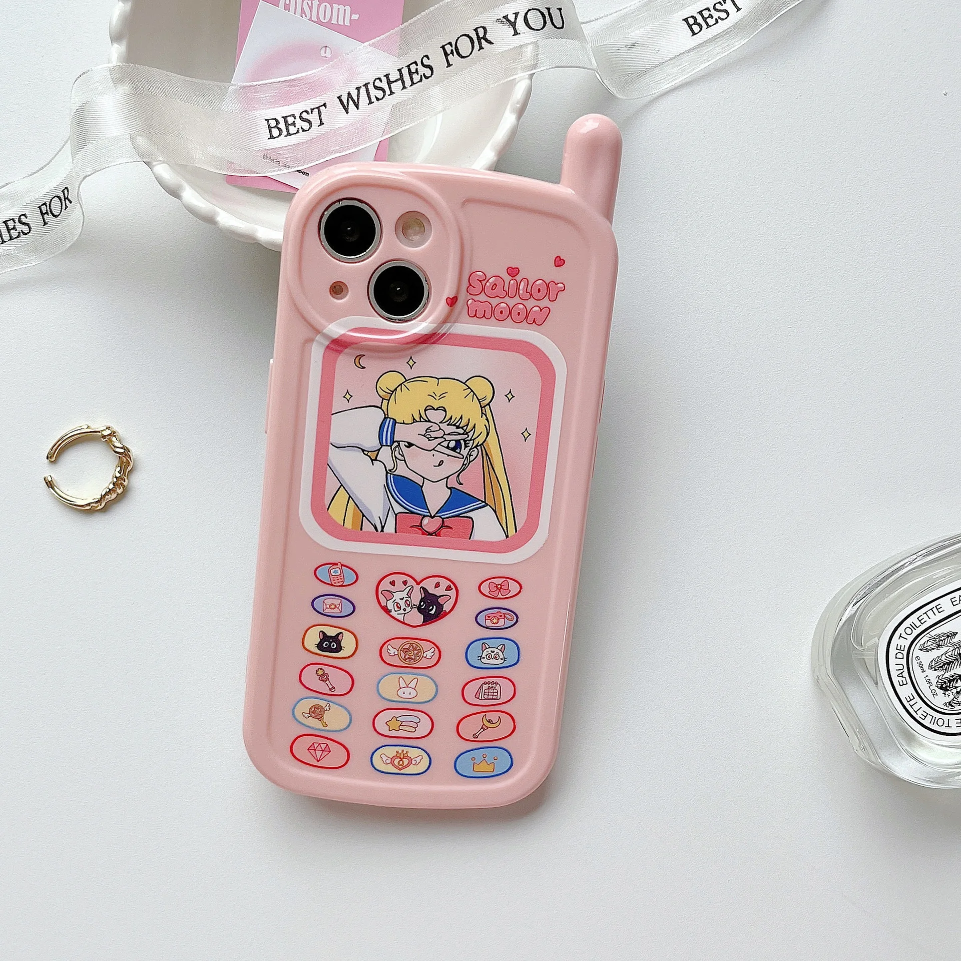 Anime Pink Sailor Moon Sailor Suit Sweet Girls Custodia Per Telefono Per Iphone 15 14 13 12 11 Pro Max Xr Xsmax 14Plus Custodia Cute Soft Cover