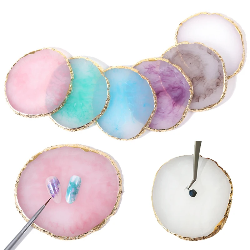 Resina Jade Stone Palette Extension Ciglia Color Jade Stone Fake Nail Gel Polish Foundation Mix Polish Pallet Makeup Cosmetics