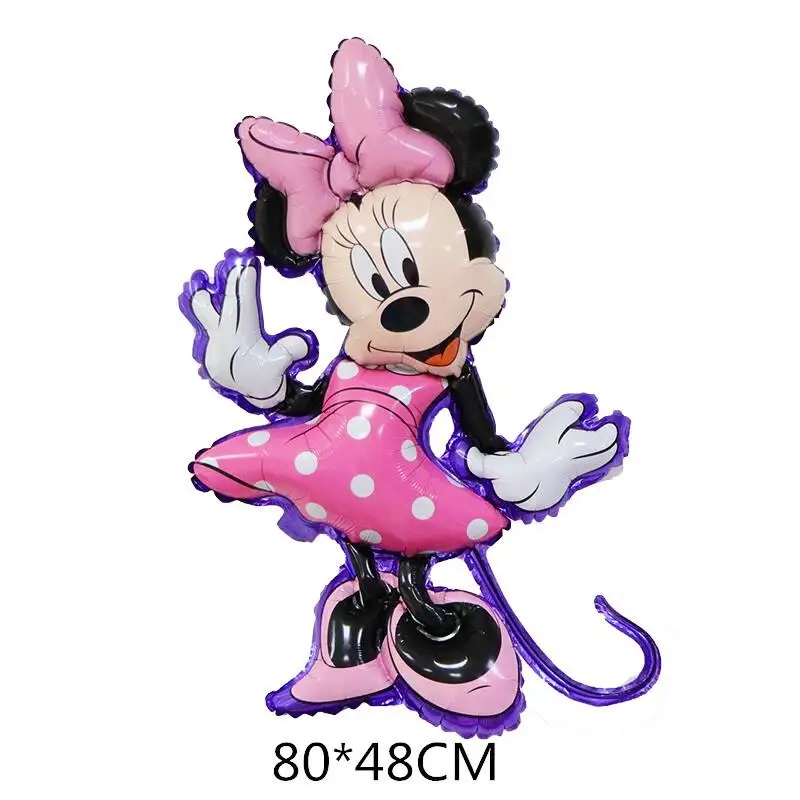 Disney Pink Minnie Bow Alluminio Film Balloon Girl Princess Birthday Party Decoration Baby Shower Pink Latex Balloon Set Toys