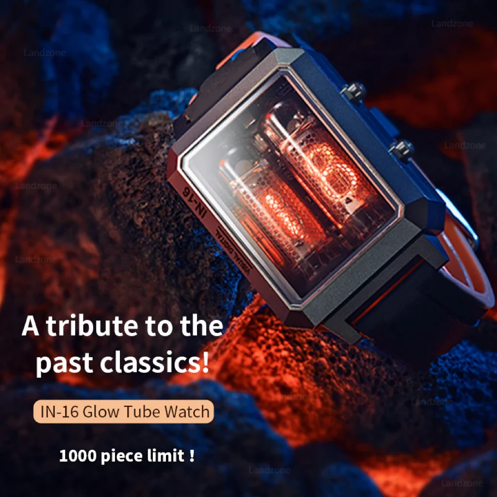 Orologio Intelligente Vintage In-16 Nixie Tube Watch Conta Tempo E Secondi Ricarica Wireless Ipx4 Orologio Da Polso Infrangibile Impermeabile