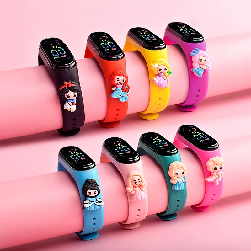Princess Digital Children Watches Women Wristband Bracciale Touch Sport Led Watch For Girls Orologio Impermeabile Relogio Feminino
